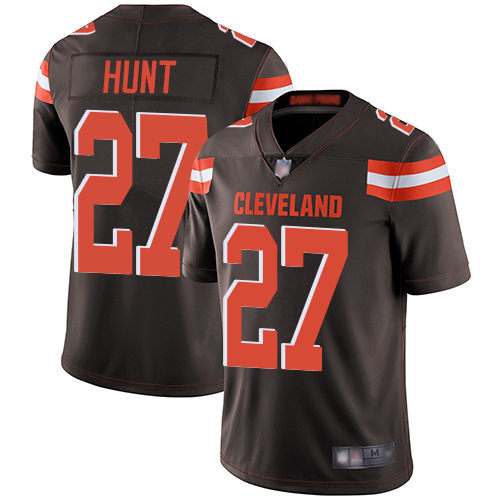 Cleveland Browns Kareem Hunt Men Brown Limited Jersey #27 NFL Football Home Vapor Untouchable